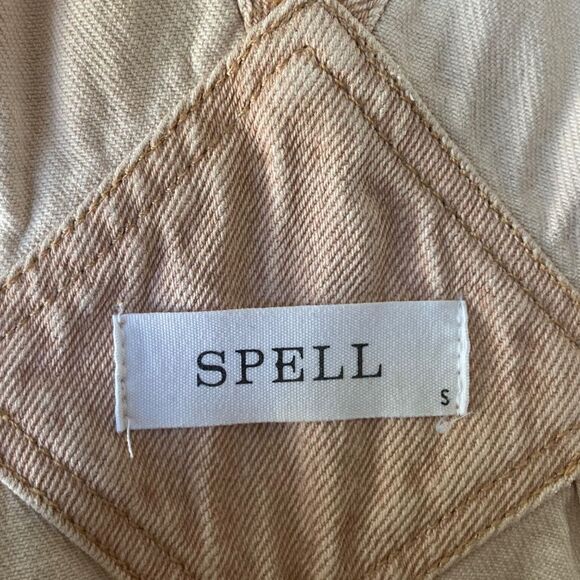 SPELL Classic Overalls Blush Straight Leg Women's Small 100% Organic Cotton Boho - Picture 8 of 15
